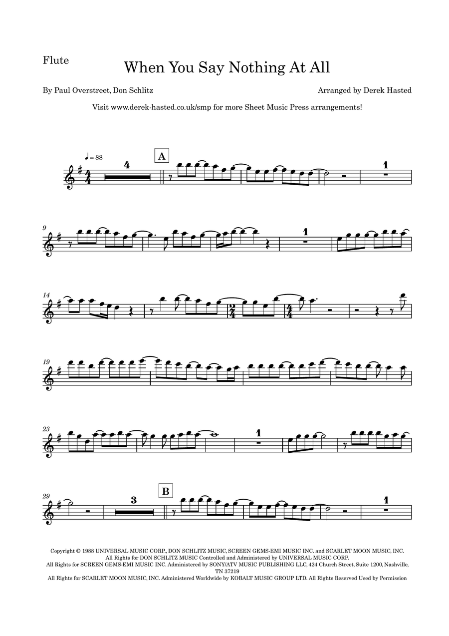 When You Say Nothing At All Flute scores gallery preview page 4