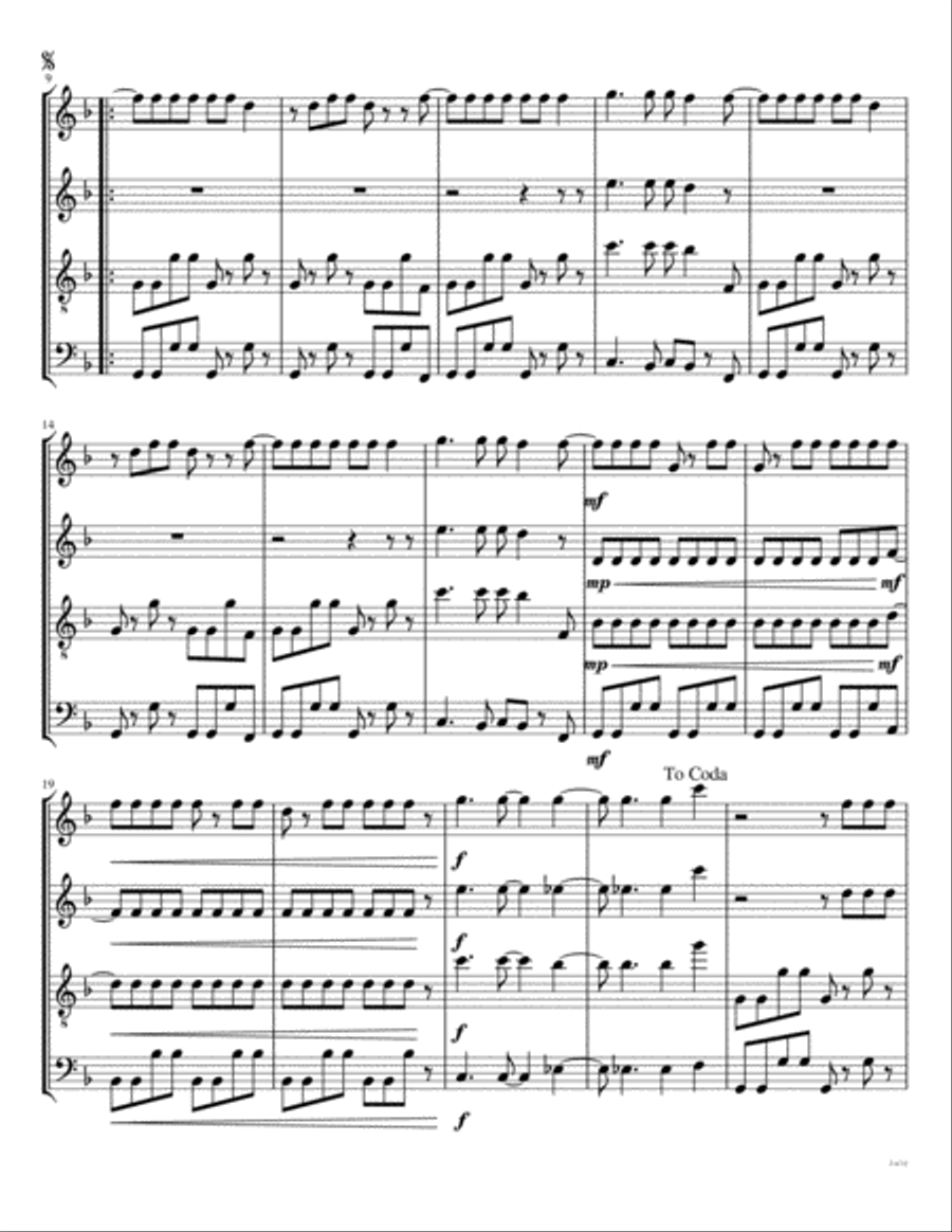 My Sharona Woodwind Quartet scores gallery preview page 3