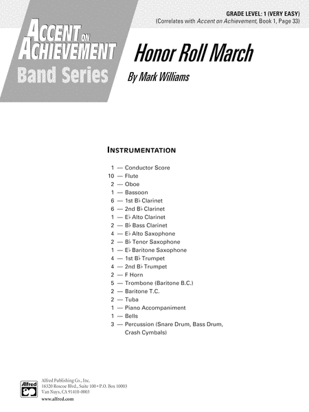 Honor Roll March: Score