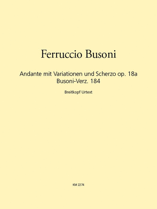Book cover for Andante with Variations and Scherzo Op. 18A K 184