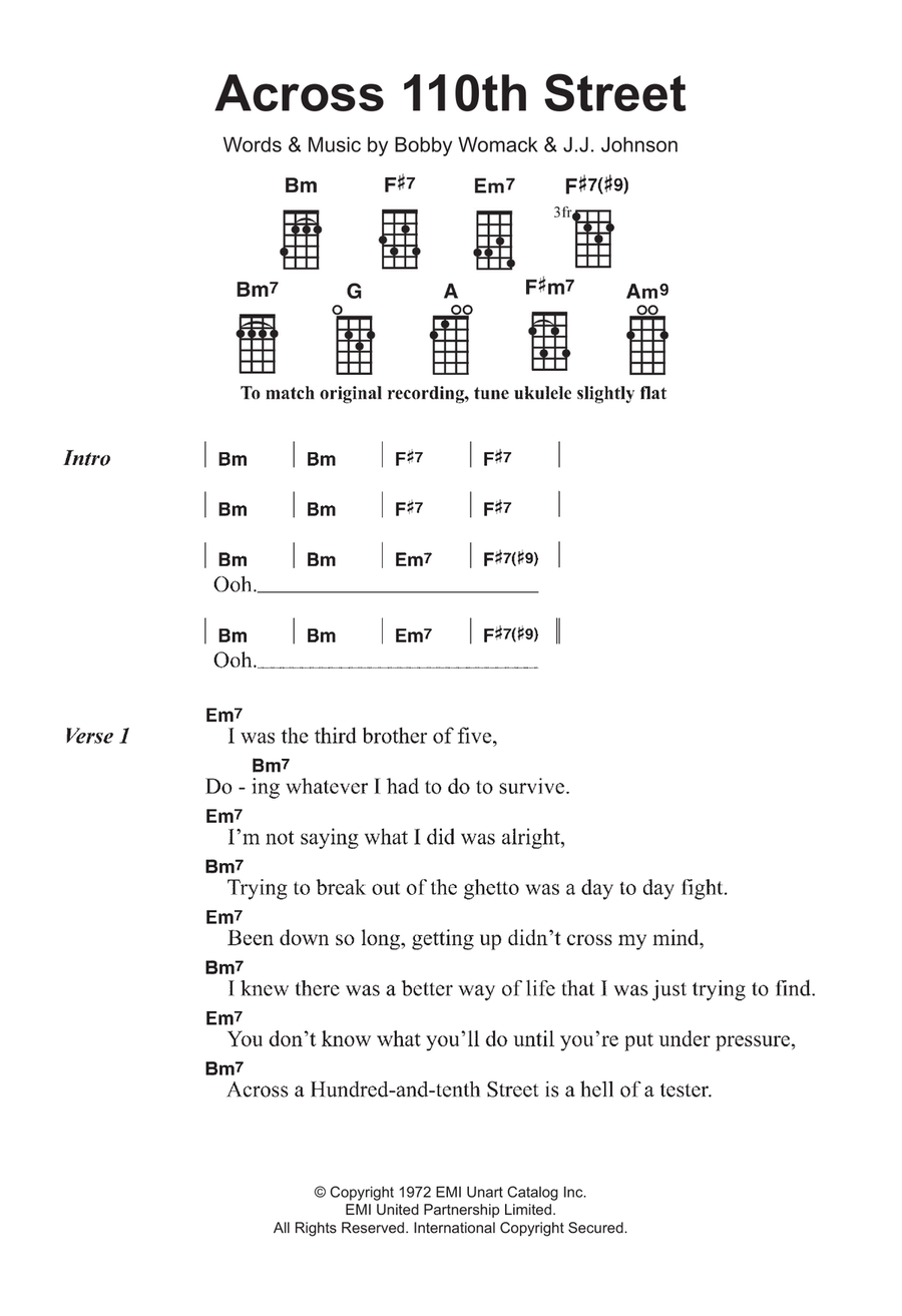 Across 110th Street Ukulele scores gallery preview page 1