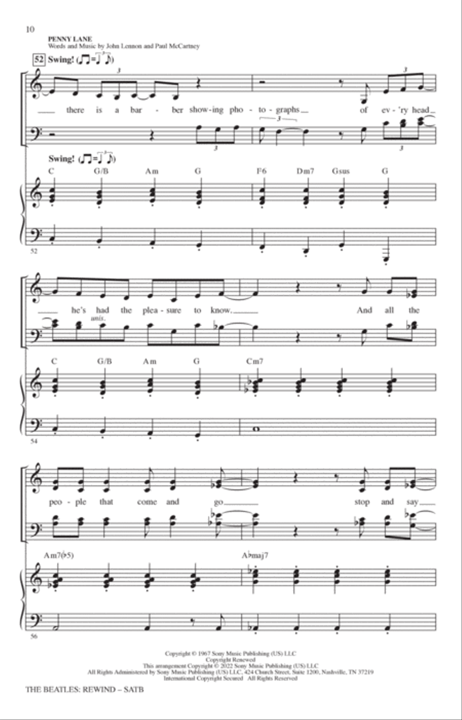 The Beatles: Rewind (Medley) (arr. Mark Brymer) 4-Part scores gallery preview page 9