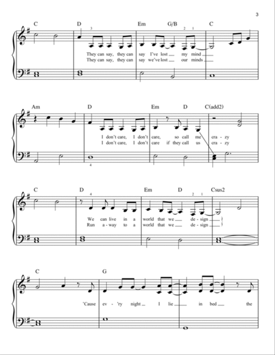 A Million Dreams (from The Greatest Showman) Easy Piano scores gallery preview page 3