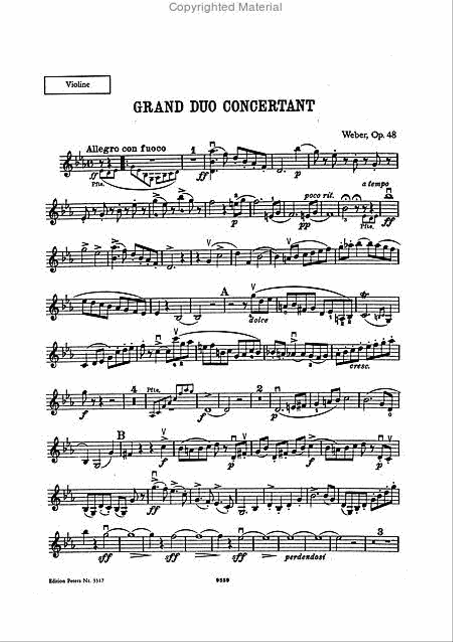 Grand Duo concertant in E flat Op. 48 for Clarinet (Violin) and Piano [incl. CD] image number null