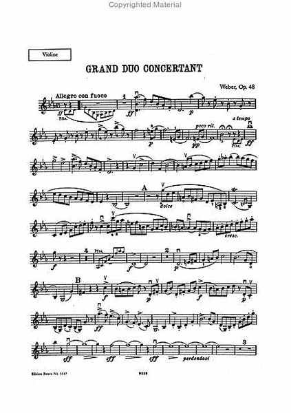 Grand Duo concertant in E flat Op. 48 for Clarinet (Violin) and Piano [incl. CD] image number null