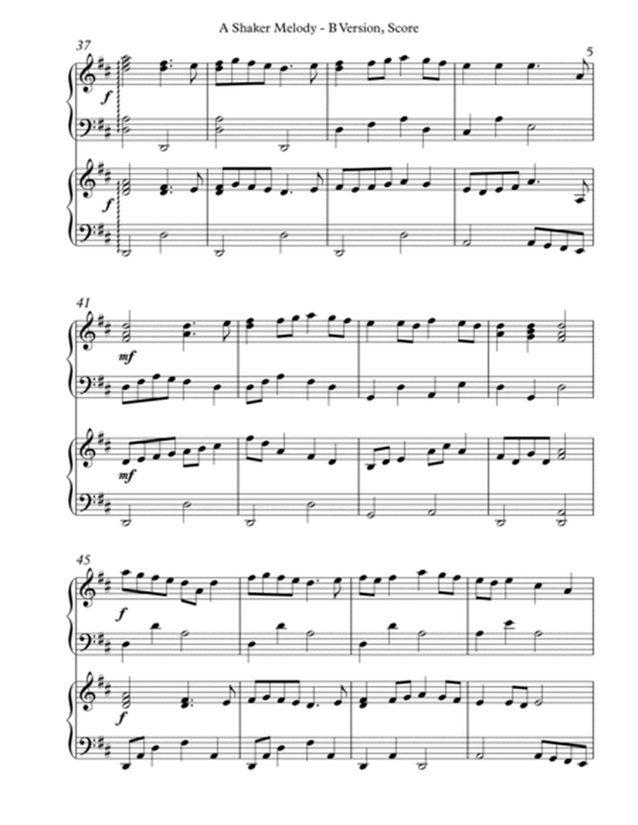 A Shaker Melody, B Version, Score & Parts image number null