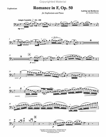 Romance No. 2 in F Opus 50 for Euphonium & Piano