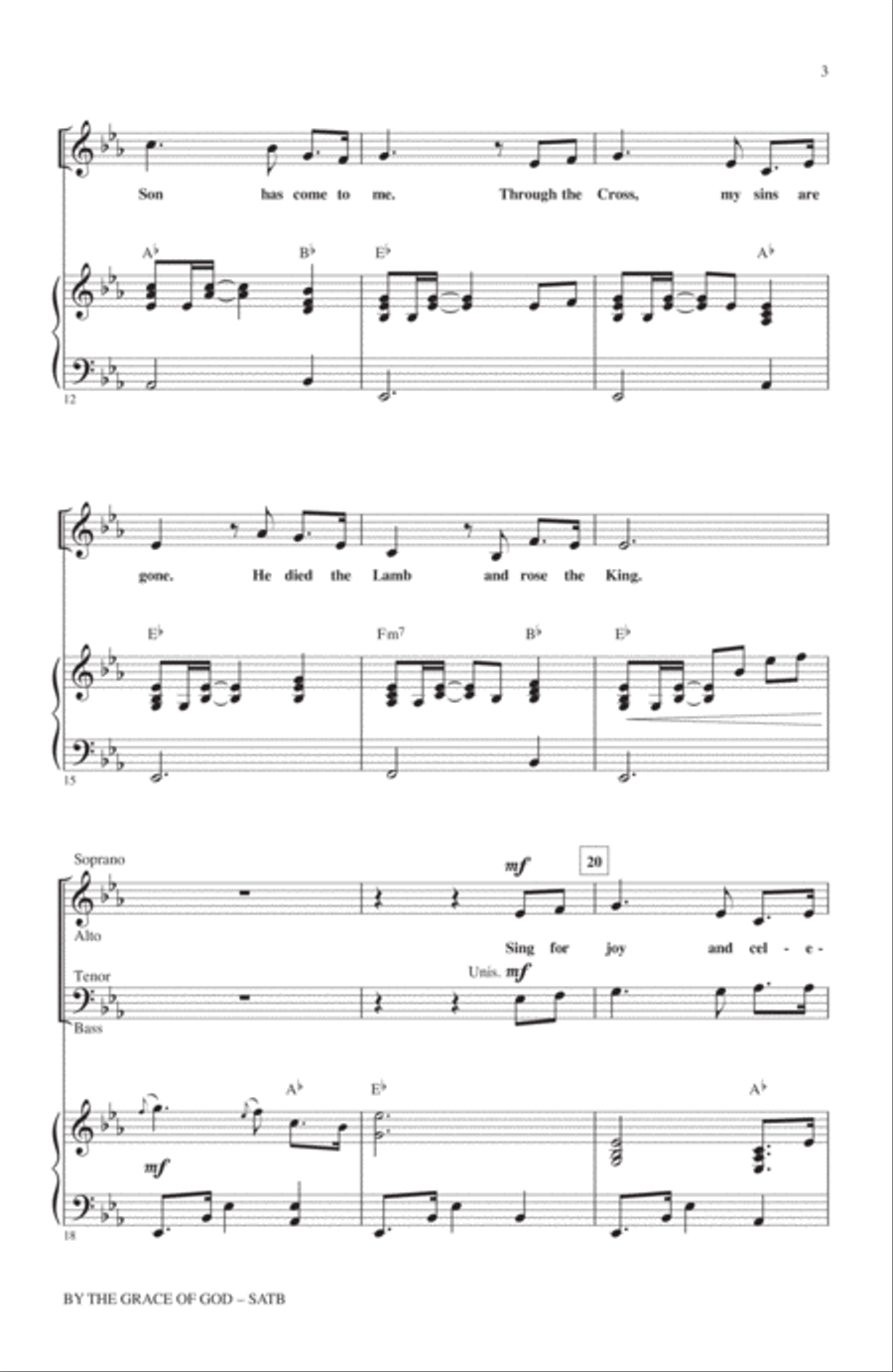 By The Grace Of God 4-Part scores gallery preview page 2