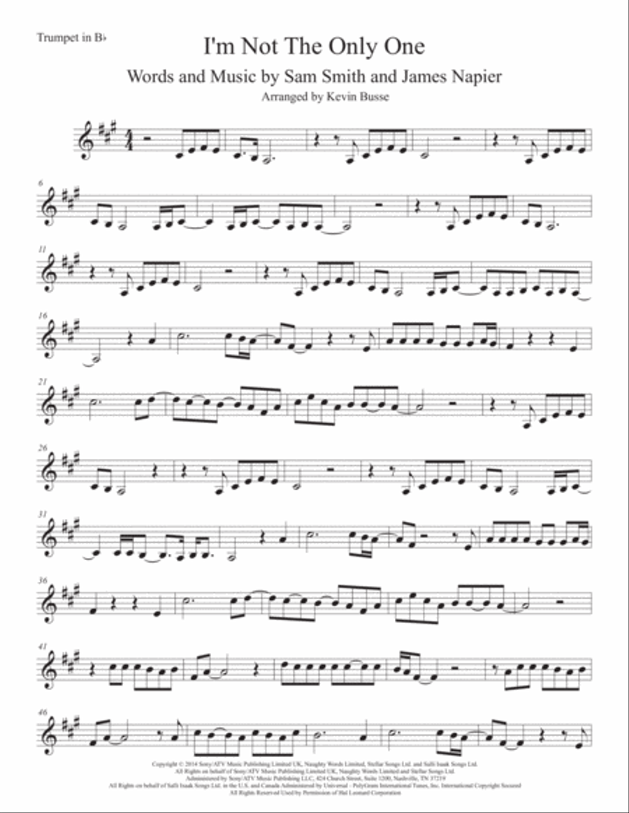 I'm Not The Only One Trumpet Solo scores gallery preview page 1
