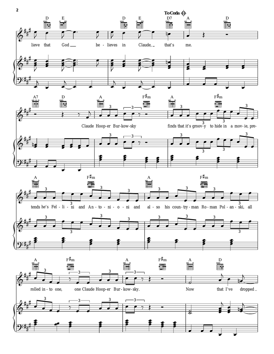 Manchester England Piano, Vocal, Guitar scores gallery preview page 2