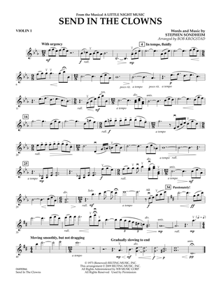 Book cover for Send in the Clowns (from A Little Night Music) (arr. Bob Krogstad) - Violin 1