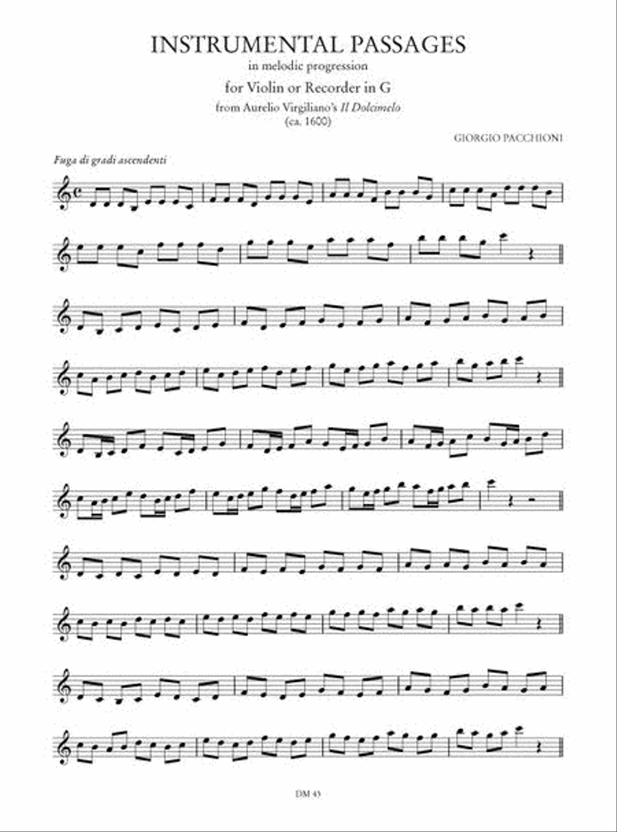 Instrumental Passages in melodic progression from Aurelio Virgiliano’s 