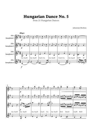 Hungarian Dance No. 5 by Brahms for Alto Sax Quartet