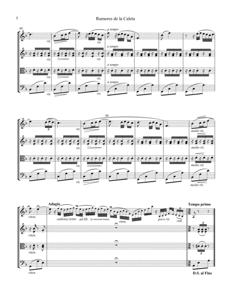 Rumores de la Caleta, Op. 71 for string quartet image number null