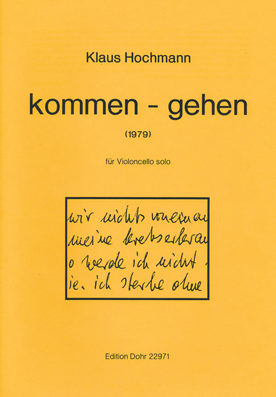 kommen - gehen für Violoncello solo (1979) Cello Solo scores gallery preview page 1