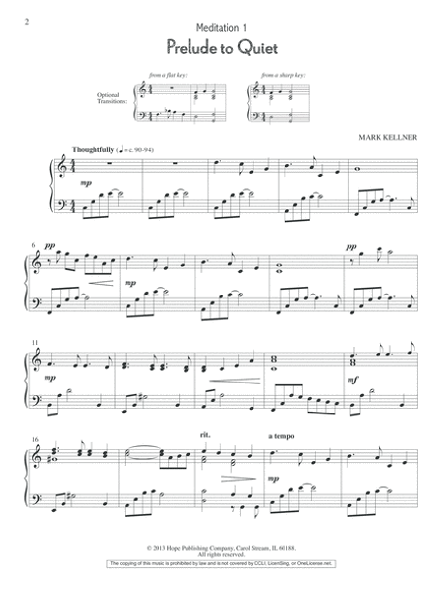 Interludes for Worship (Settings for Piano with opt. C Instr.)-Book Cello scores gallery preview page 2