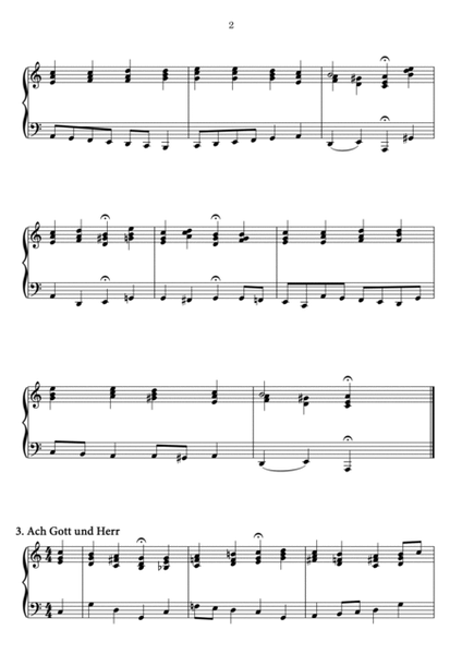 Three Bach Chorales in C and Am - Piano Solo (original bass line) image number null