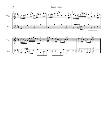 Vivaldi Winter (Largo) for Violin and Cello image number null
