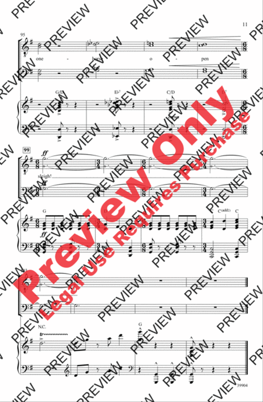 Jingle Bells Jingle Bells Men's Choir scores gallery preview page 11