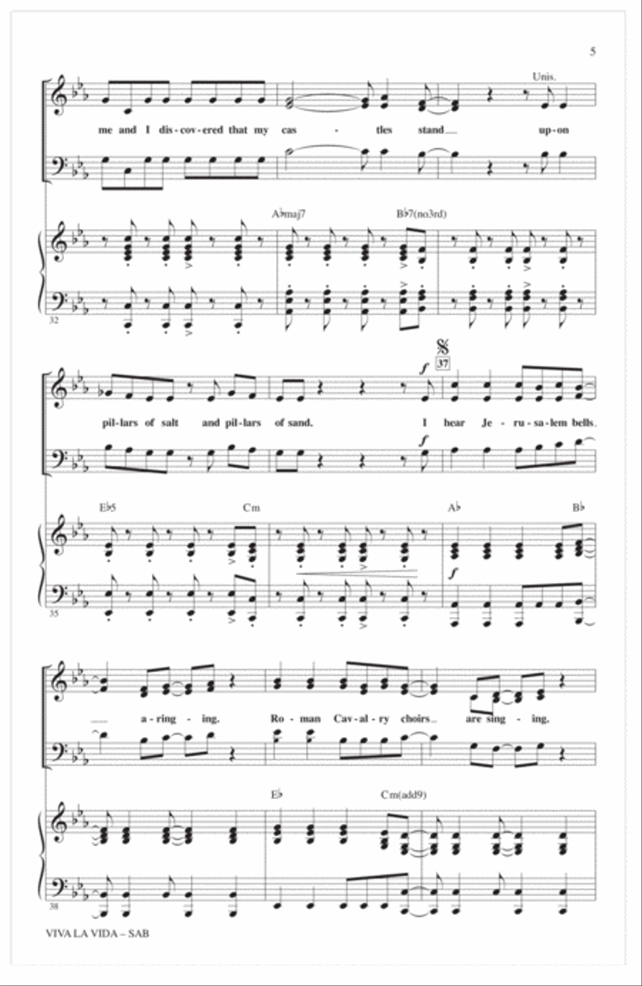 Viva La Vida (arr. Mark Brymer) 3-Part scores gallery preview page 4