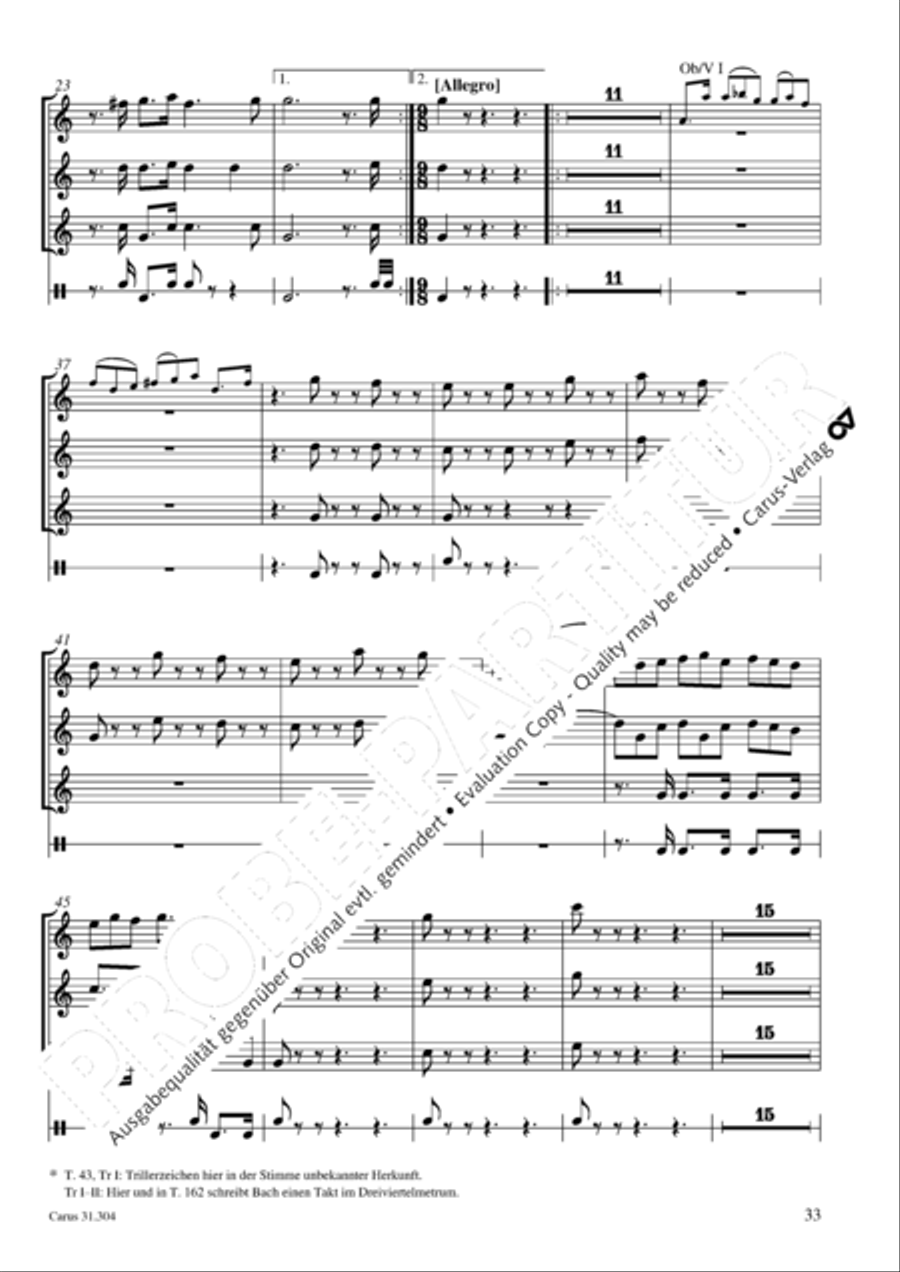 Bach for Brass 4: Works for orchestra Collection / Songbook scores gallery preview page 34
