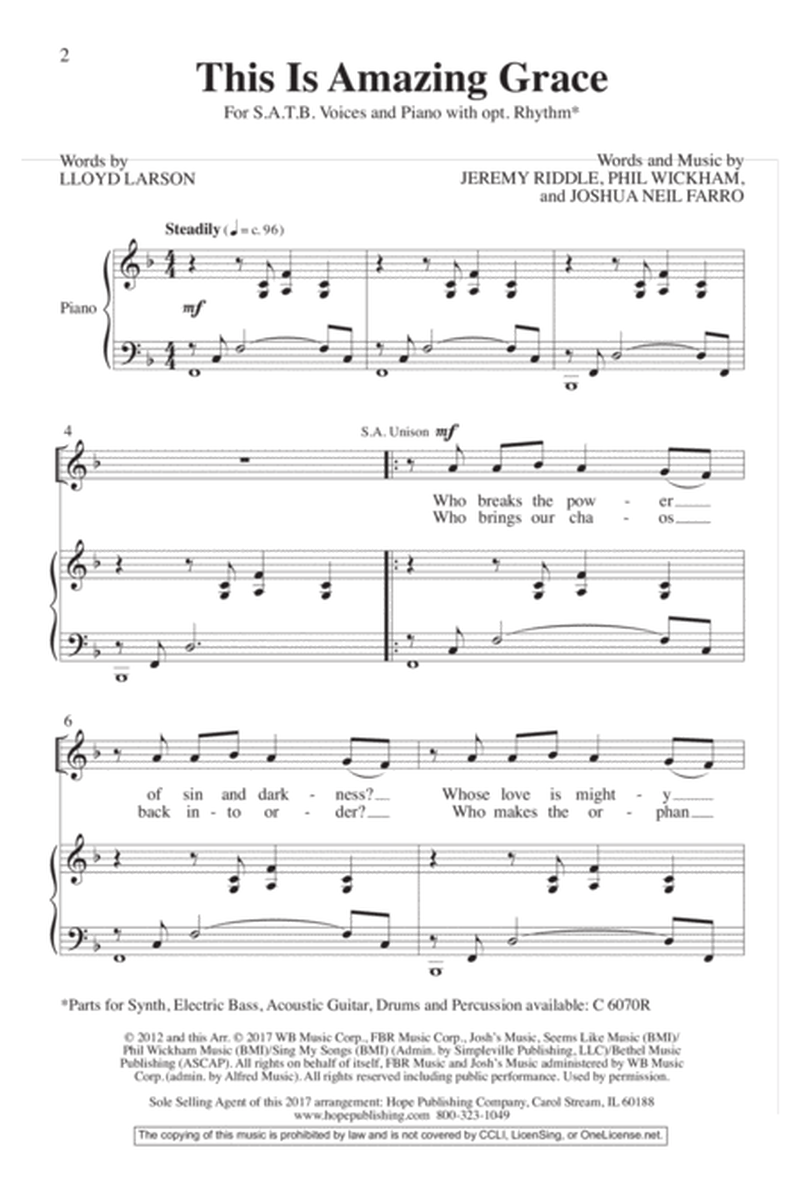 This Is Amazing Grace-SATB image number null