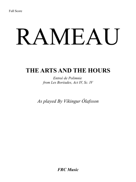 Rameau: Les Boréades: "The Arts and the Hours" for Piano (as played by Víkingur Ólafsson) in C image number null