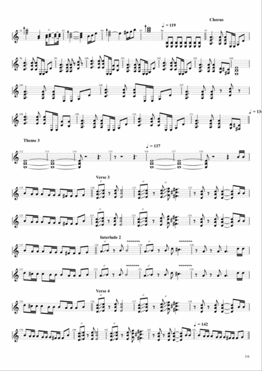 Fade To Black Electric Guitar scores gallery preview page 3