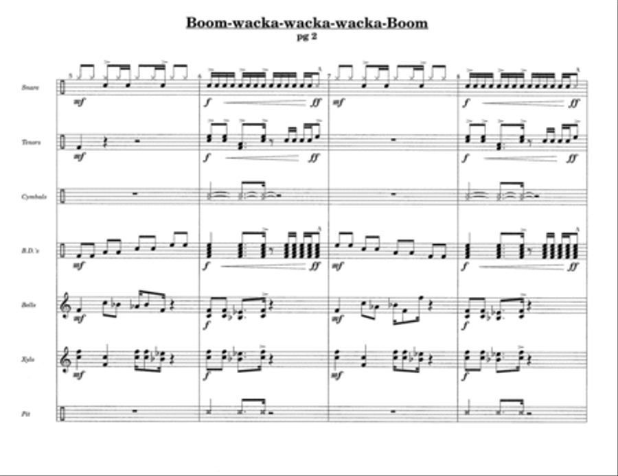 Boom-wacka-wacka-wacka-Boom w/Tutor Tracks Percussion Ensemble scores gallery preview page 4
