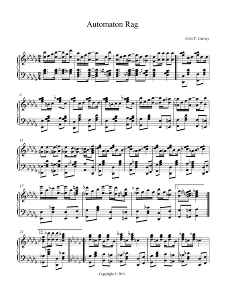 Automaton Rag Piano Solo scores gallery preview page 2