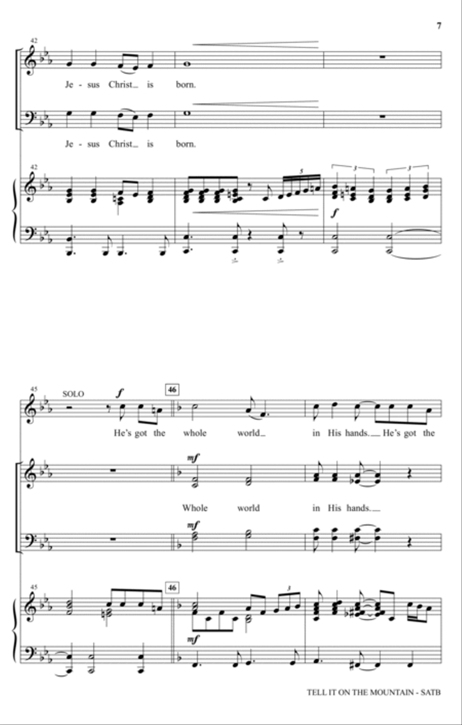 Go, Tell It On The Mountain 4-Part scores gallery preview page 5