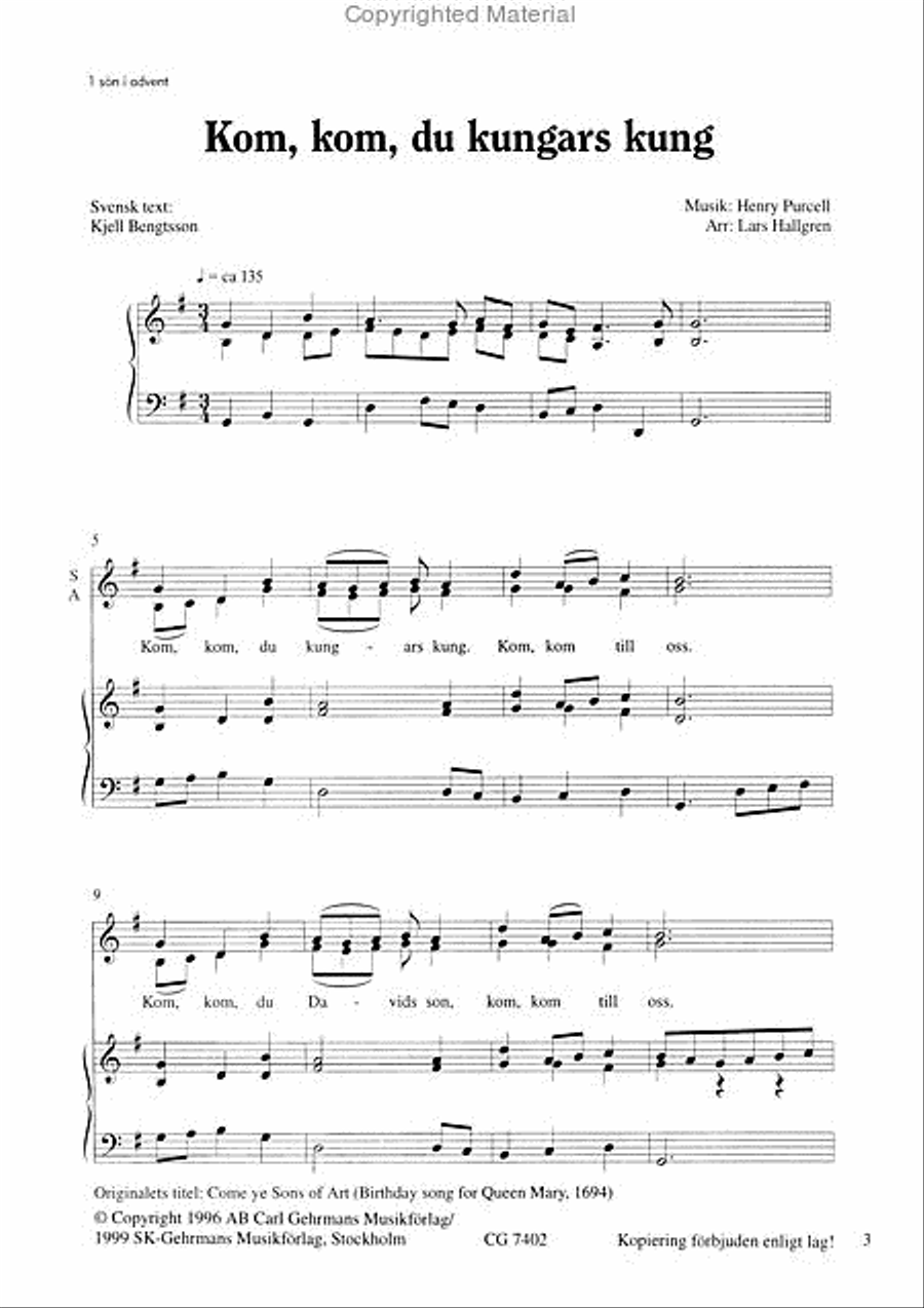 Kom, kom du kungars kung Kom, kom du kungars kung 3-Part scores gallery preview page 2