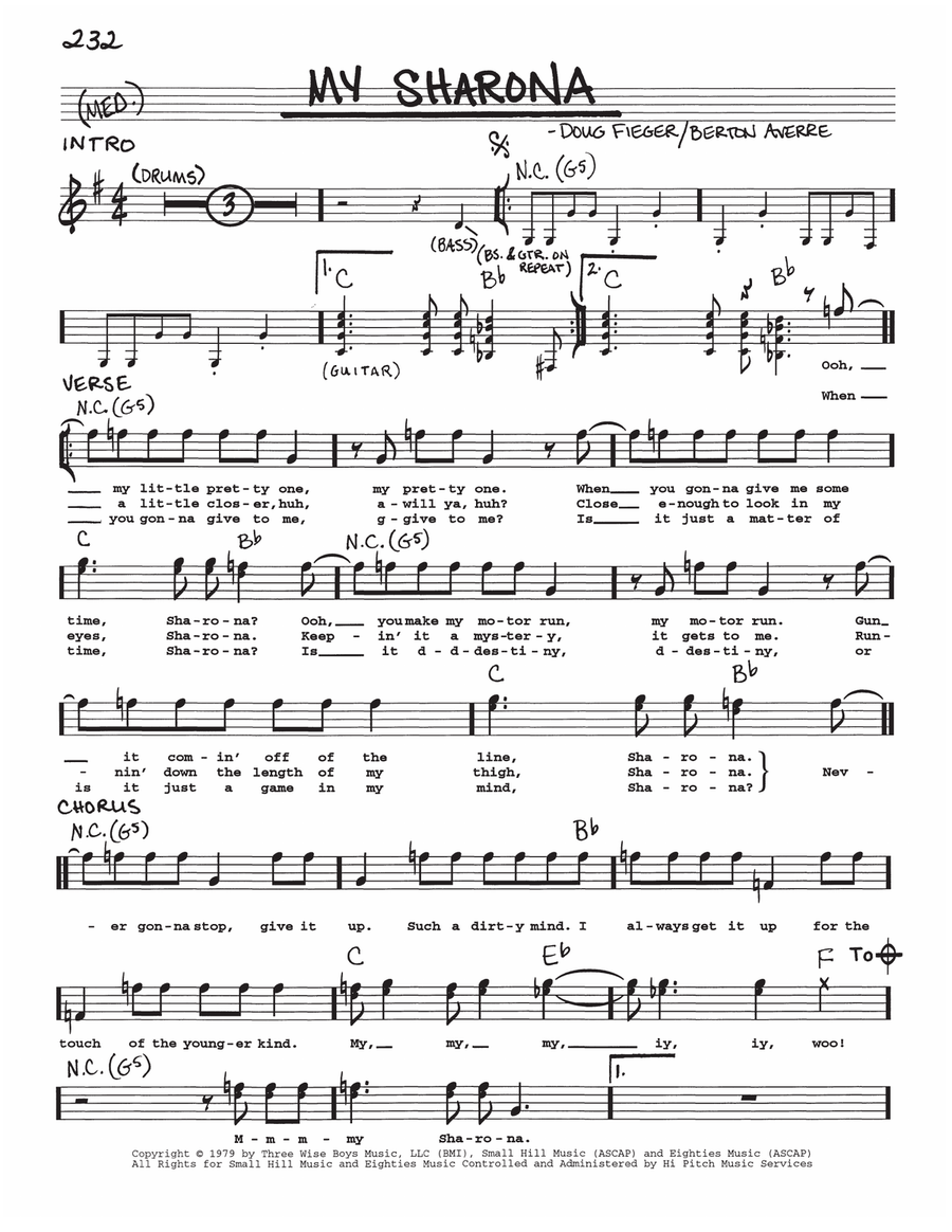 My Sharona Voice scores gallery preview page 1