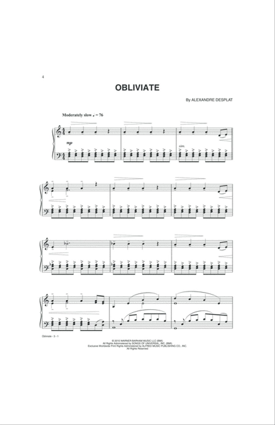 Harry Potter and the Deathly Hallows, Part 1 Piano Solo scores gallery preview page 4