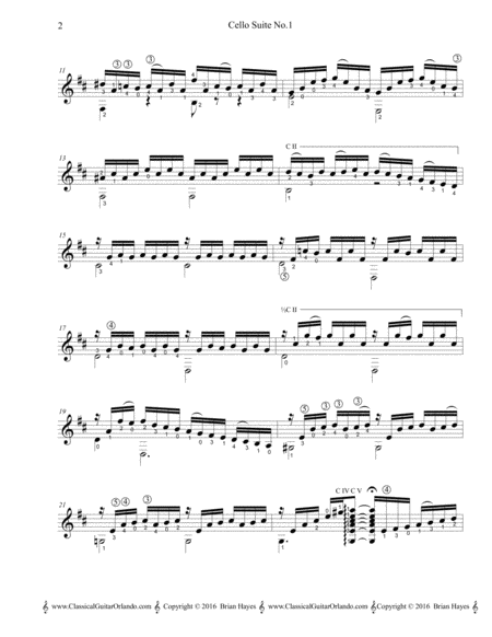 Cello Suite No.1 (Prelude) (J.S. Bach) (Standard Notation)