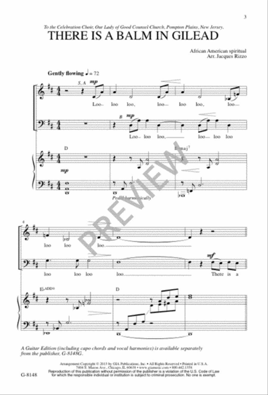 There Is a Balm in Gilead 3-Part scores gallery preview page 2