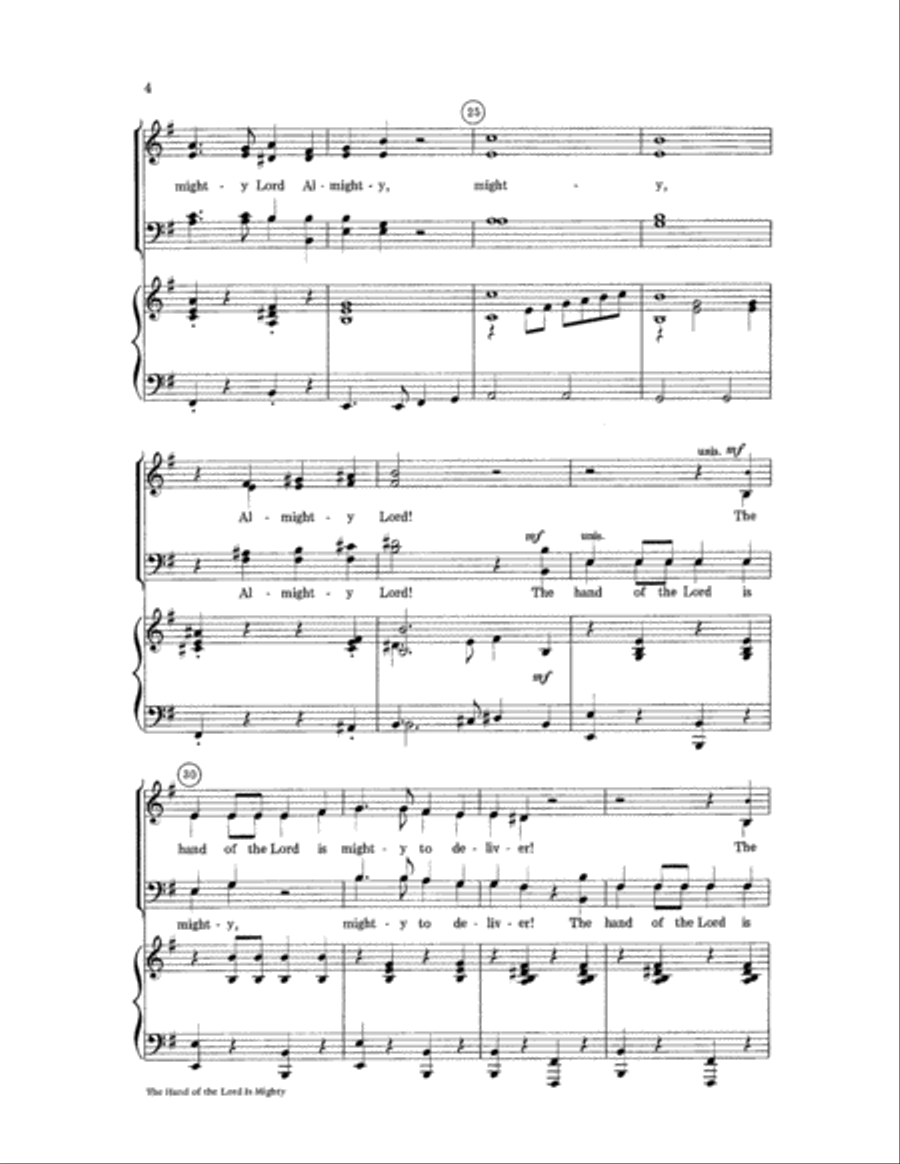 The Hand of the Lord Is Mighty 4-Part scores gallery preview page 4
