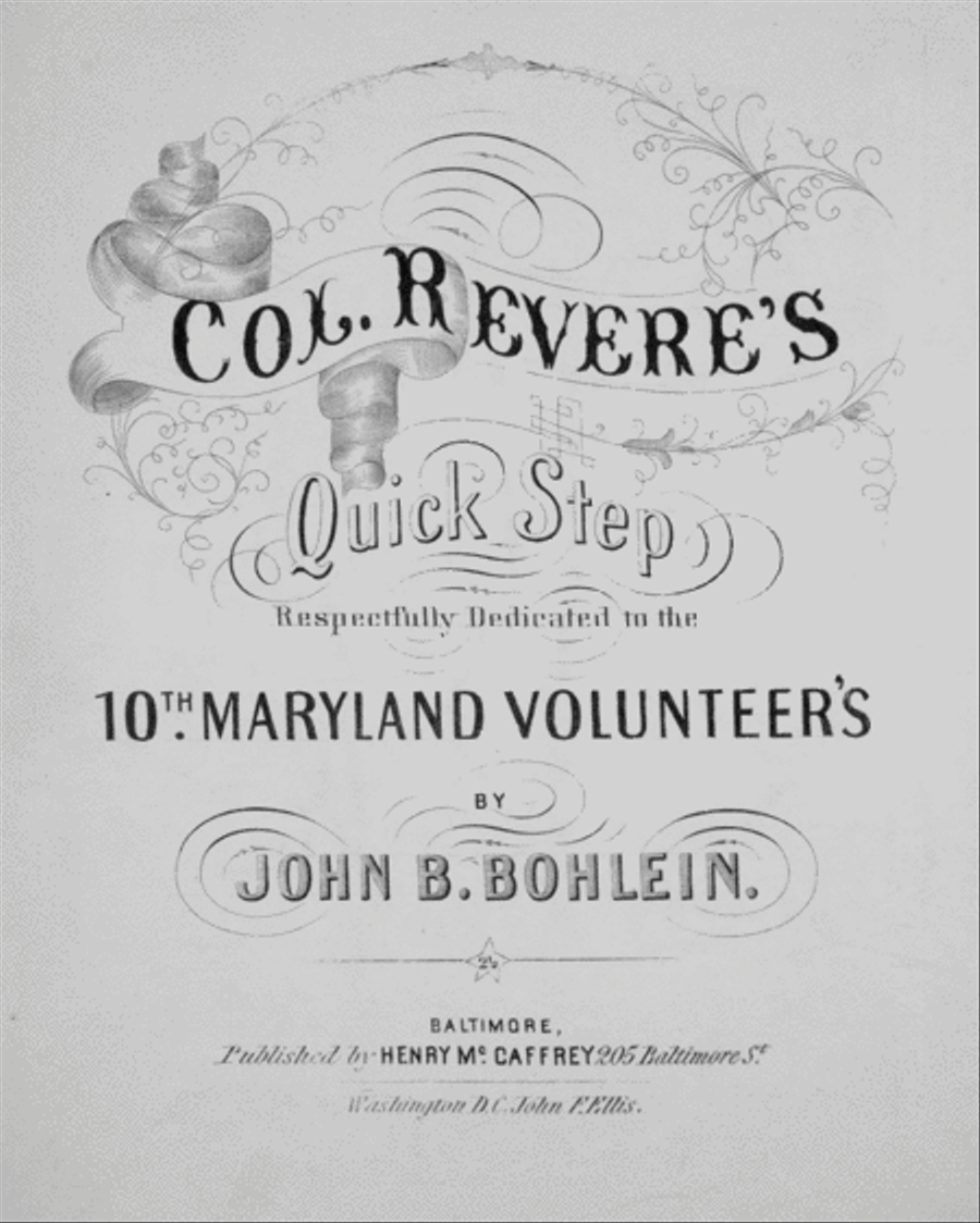 Col. Revere's Quick Step Piano Solo scores gallery preview page 1