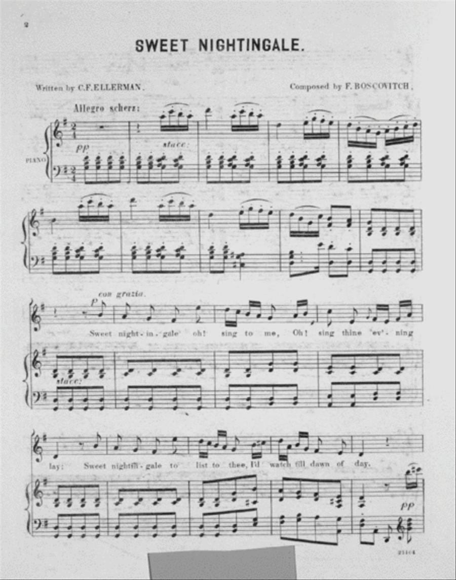 Sweet Nightingale. Song Voice scores gallery preview page 2
