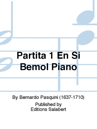 Book cover for Partita 1 En Si Bemol Piano