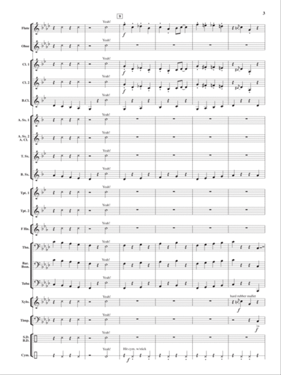Cool Cat Shuffle Concert Band - Sheet Music page 3