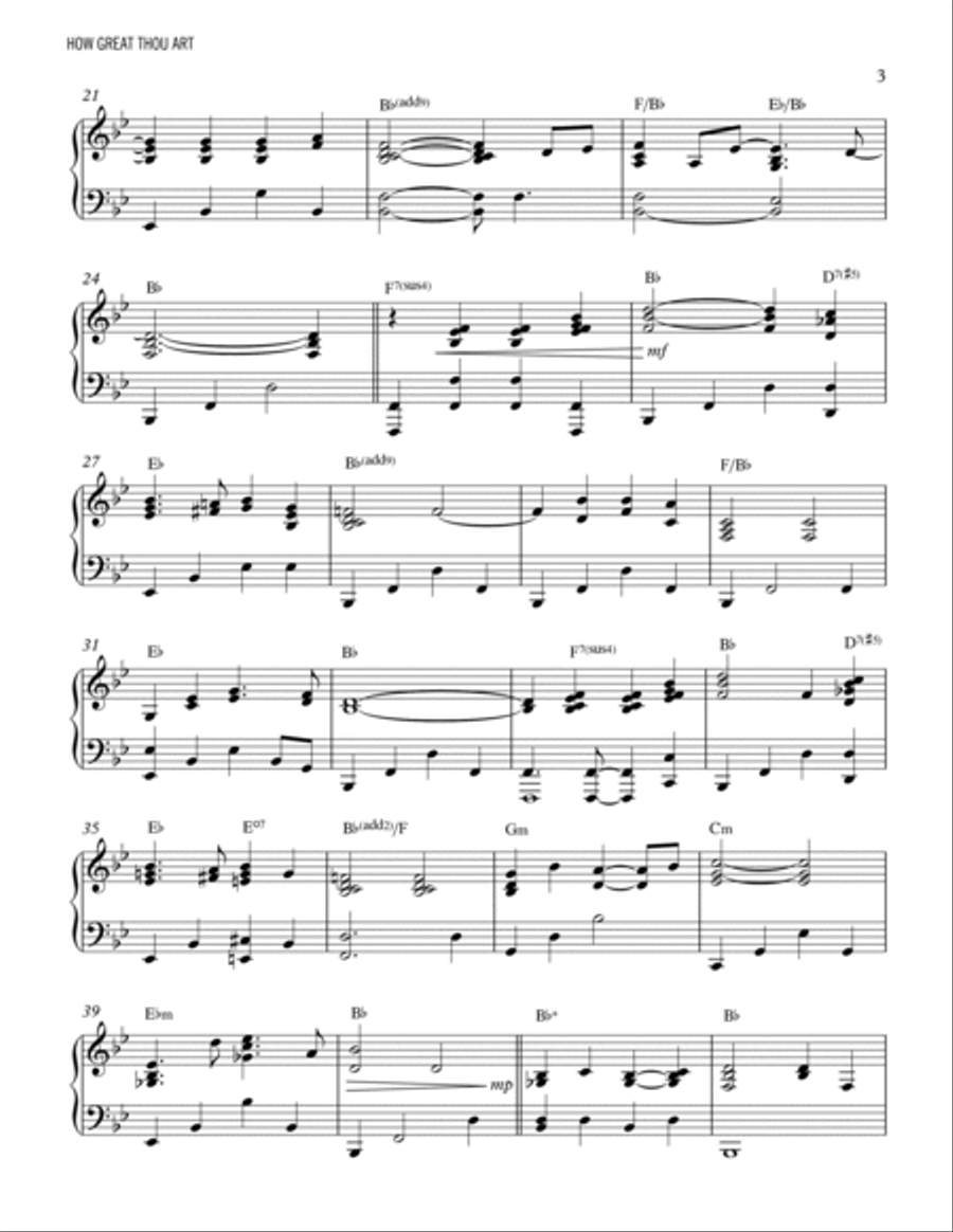 How Great Thou Art Piano Solo scores gallery preview page 3