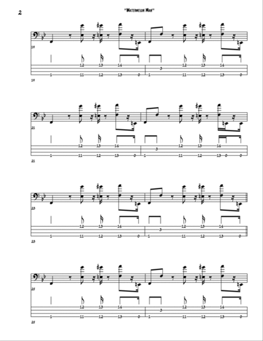 Watermelon Man Bass Guitar scores gallery preview page 2