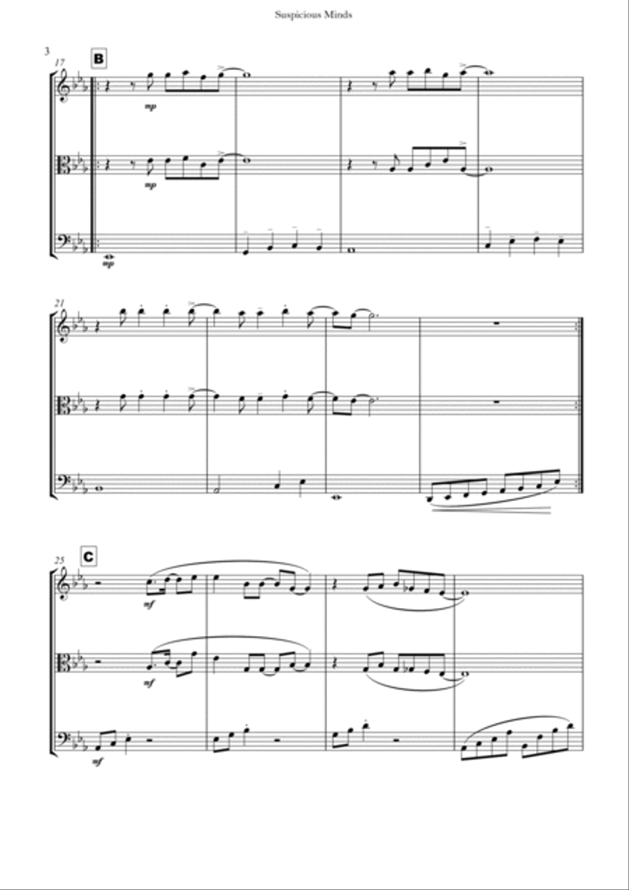 Suspicious Minds Suspicious Minds String Trio scores gallery preview page 3