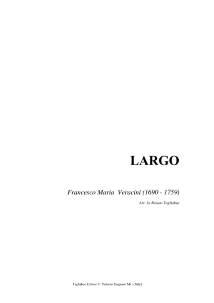 VERACINI - LARGO - Arr. for Organ image number null