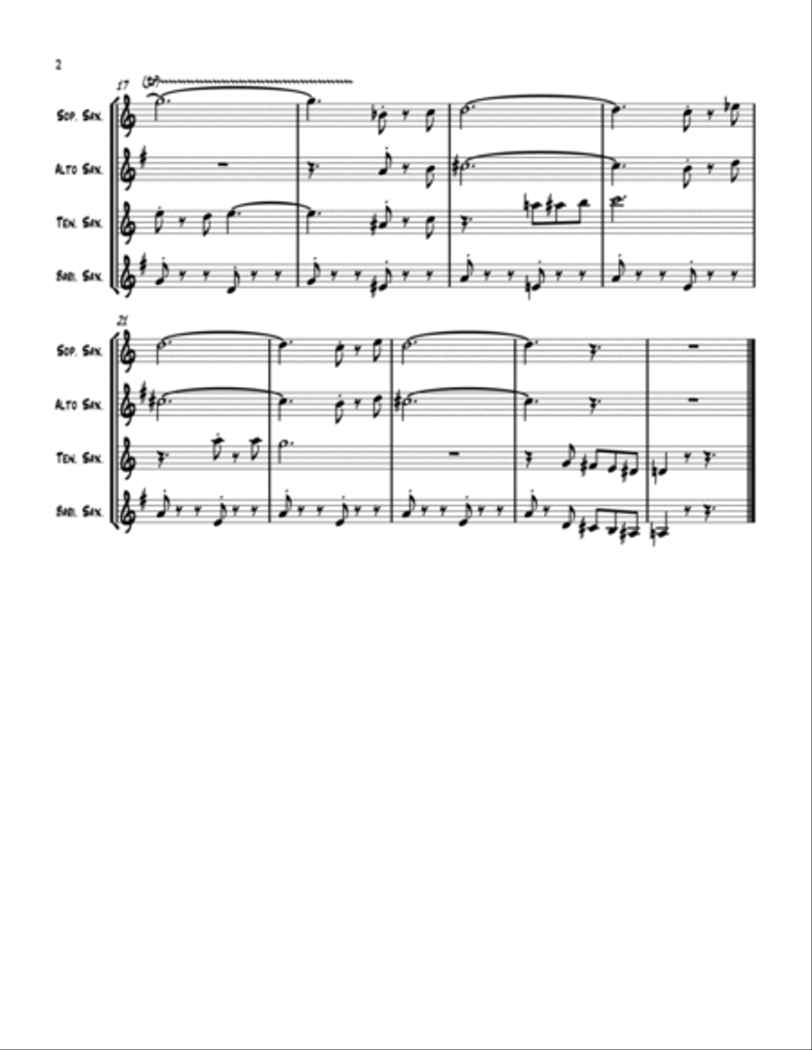 Dragnet Saxophone Quartet scores gallery preview page 4