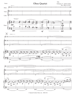Oboe Quartet (2016) piano part