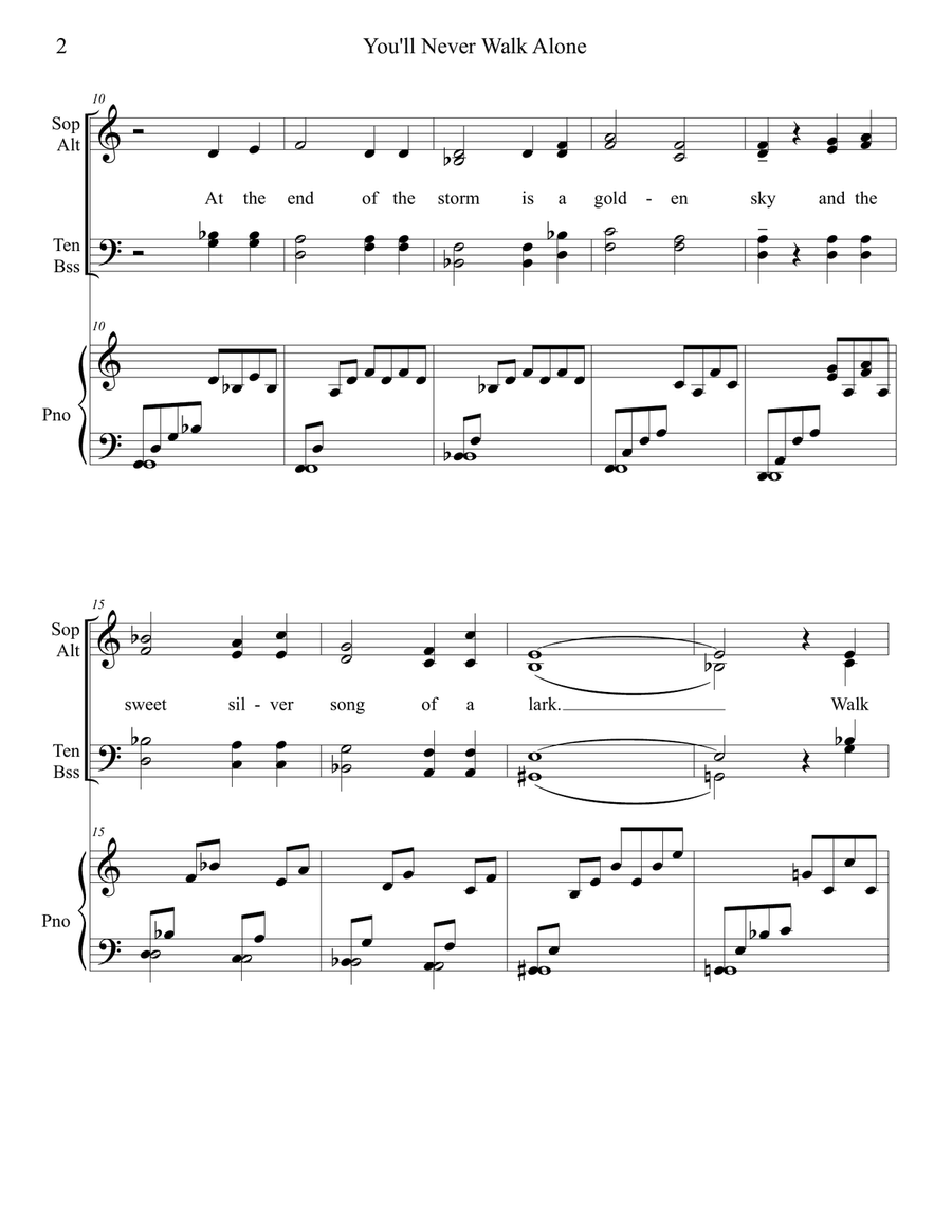 You'll Never Walk Alone 4-Part scores gallery preview page 2