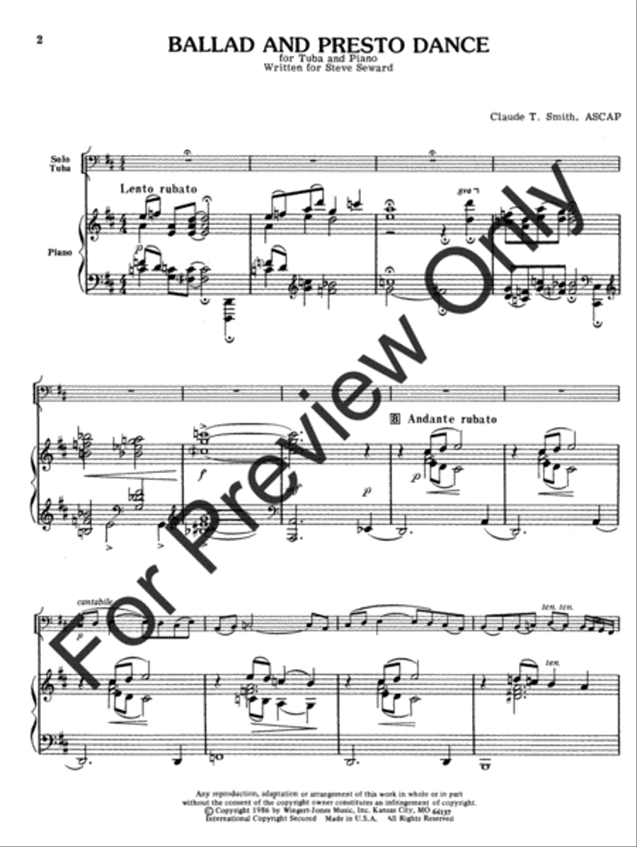 Ballad and Presto Dance Ballad and Presto Dance Tuba scores gallery preview page 4