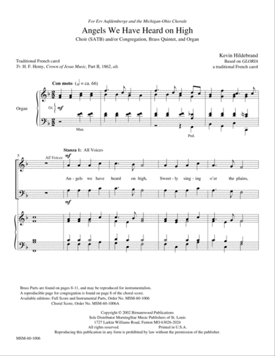 Angels We Have Heard on High (Full Score and Instrumental Parts) Choir scores gallery preview page 2